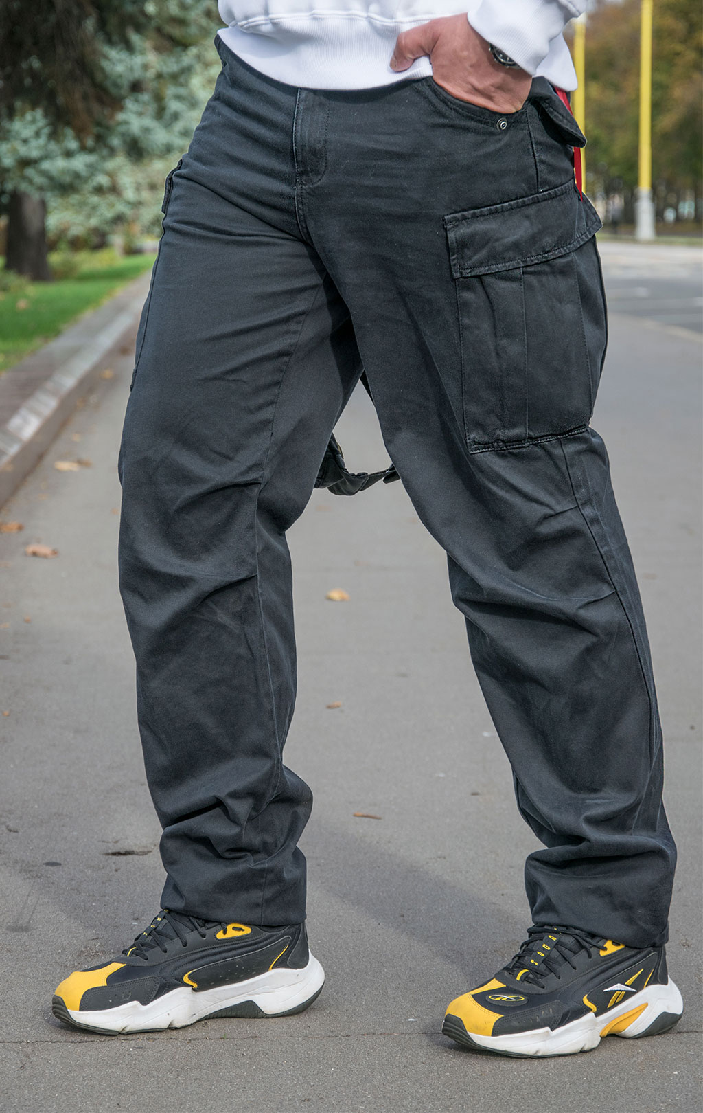 Брюки-карго парашюты ALPHA INDUSTRIES M-65 PANT black 