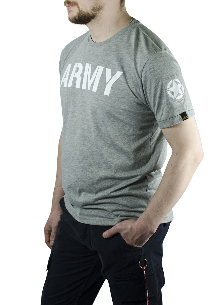 Футболка ALPHA INDUSTRIES ARMY T grey heather 