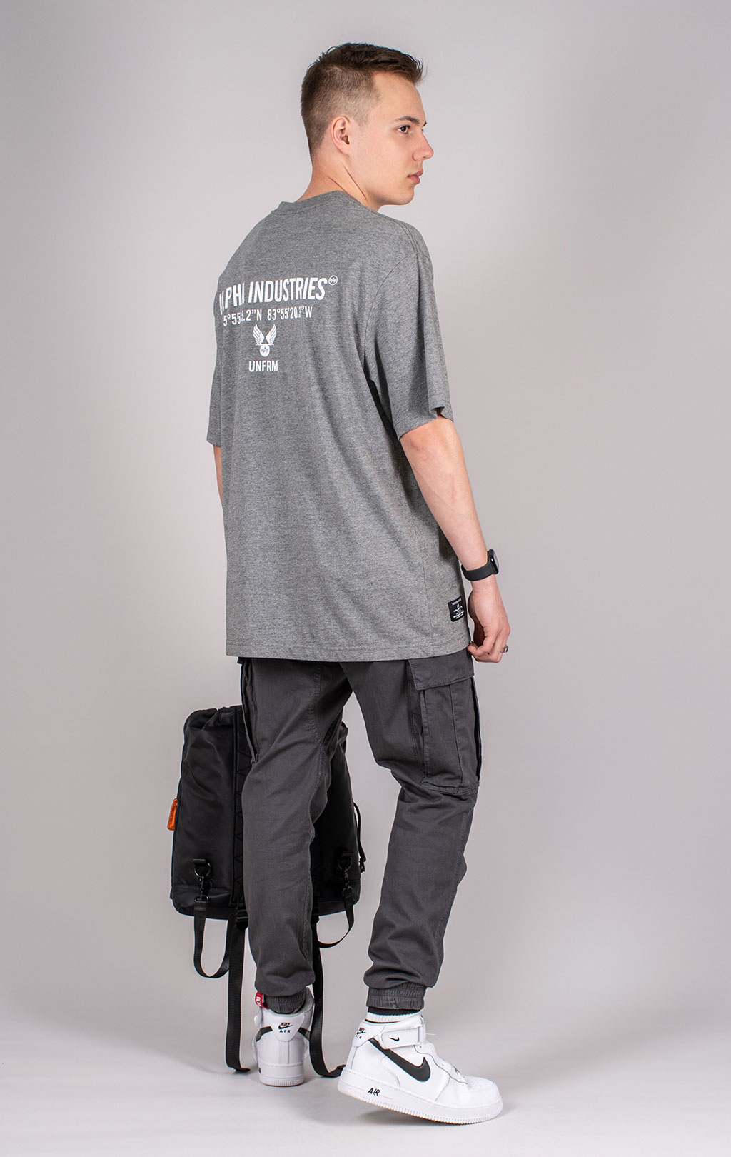 Футболка ALPHA INDUSTRIES UNFRM AIR CAVALRY TEE SS 25 m medium charcoal heather 