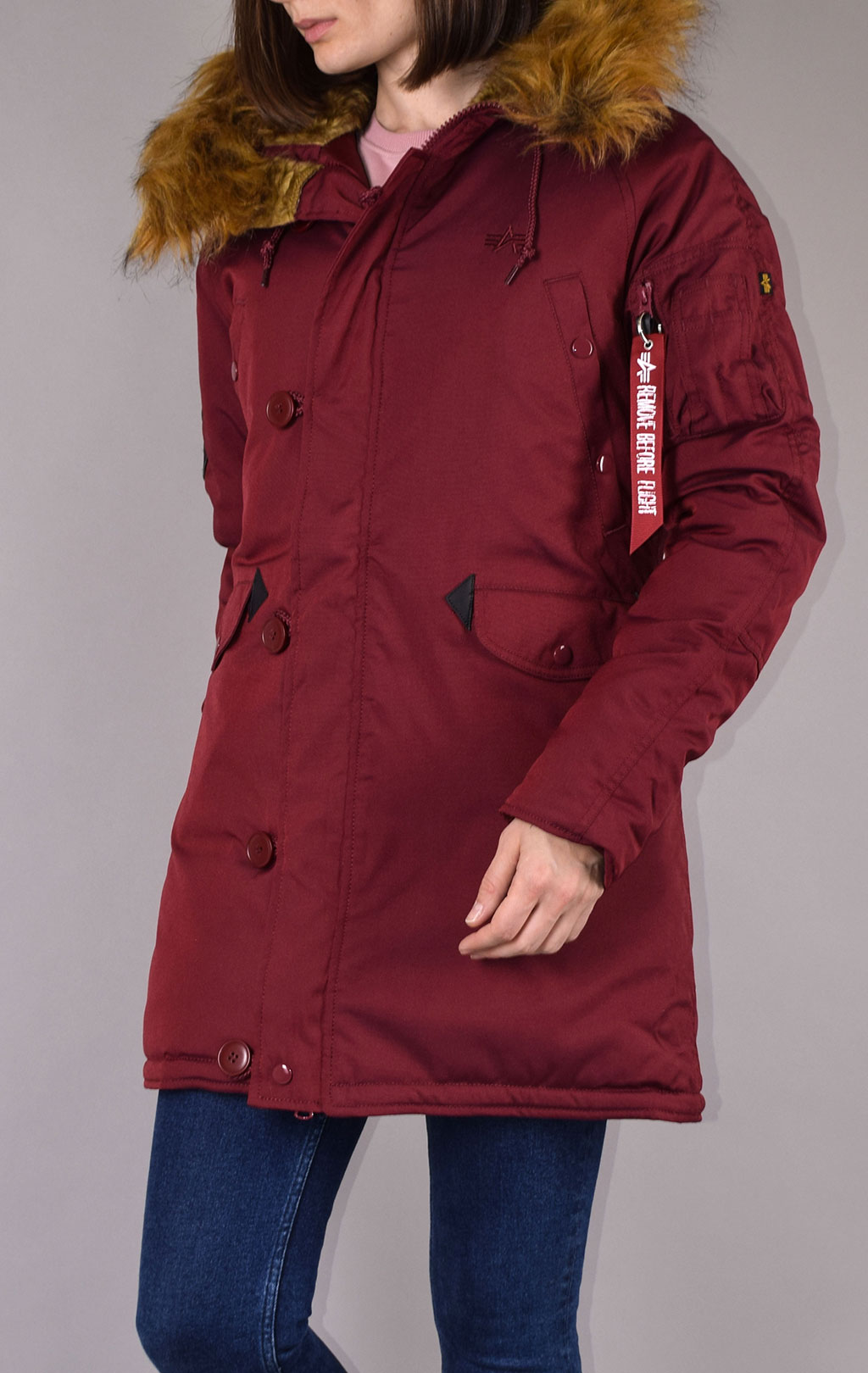 Женская аляска ALPHA INDUSTRIES EXPLORER burgundy 