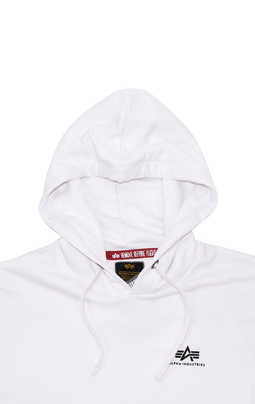 Футболка с капюшоном ALPHA INDUSTRIES BASIC T SMALL LOGO white 