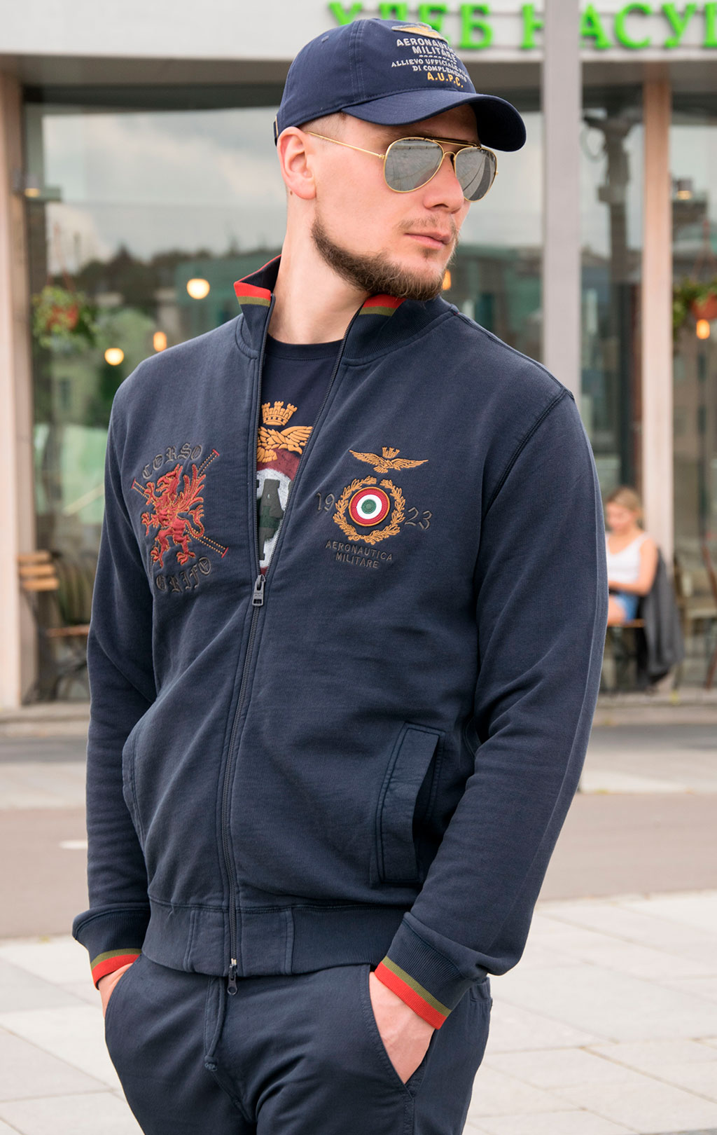 Олимпийка AERONAUTICA MILITARE SS 20/IN blue navy (FE 1488) 