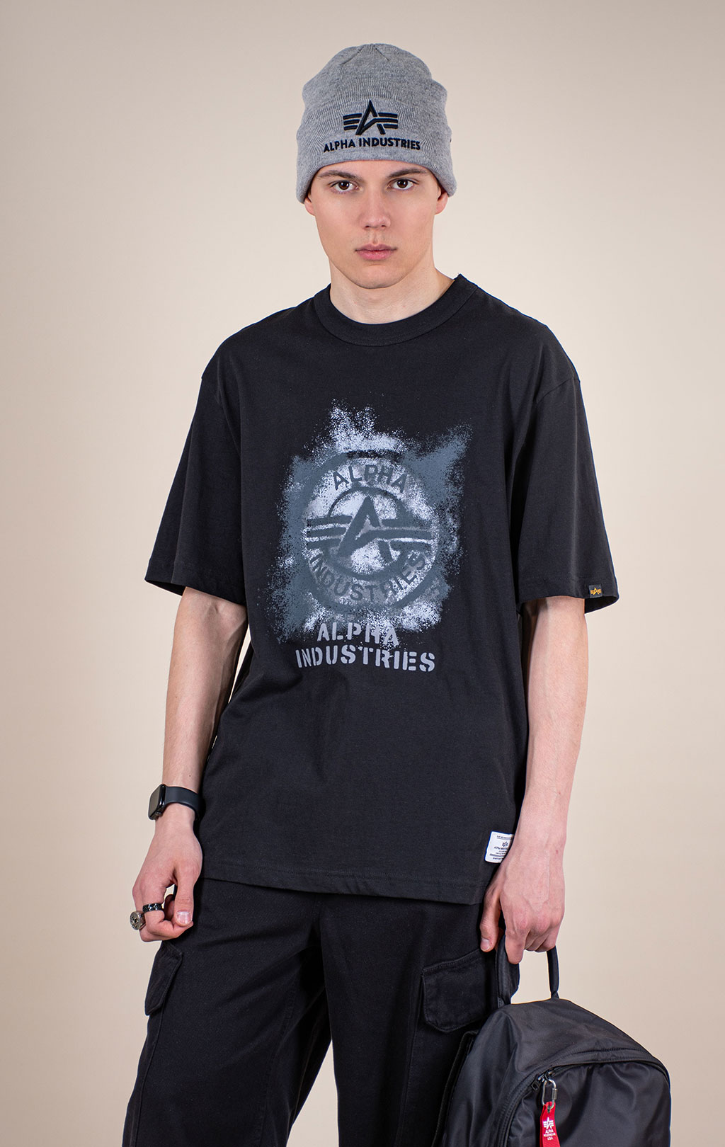 Футболка ALPHA INDUSTRIES RELAXED FADED PRINT TEE SS 26 black 