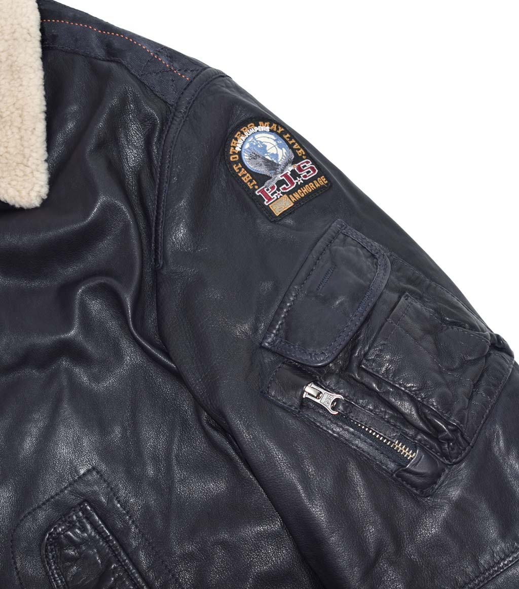 Куртка-пилот PARAJUMPERS JOSH LEATHER кожа FW 20/21 navy 