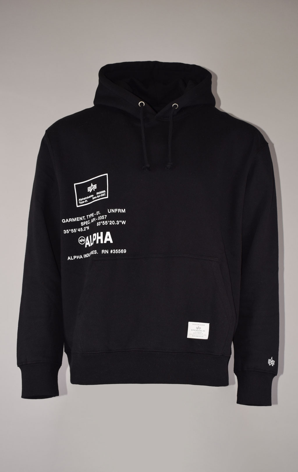 Толстовка ALPHA INDUSTRIES ESSENTIAL SPEC PRINT HOODIE FW 22/23 black 