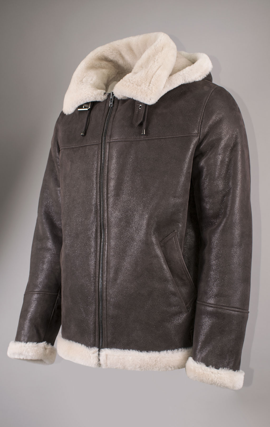 Куртка-пилот KODZIC B-3 Hooded овчина brown 