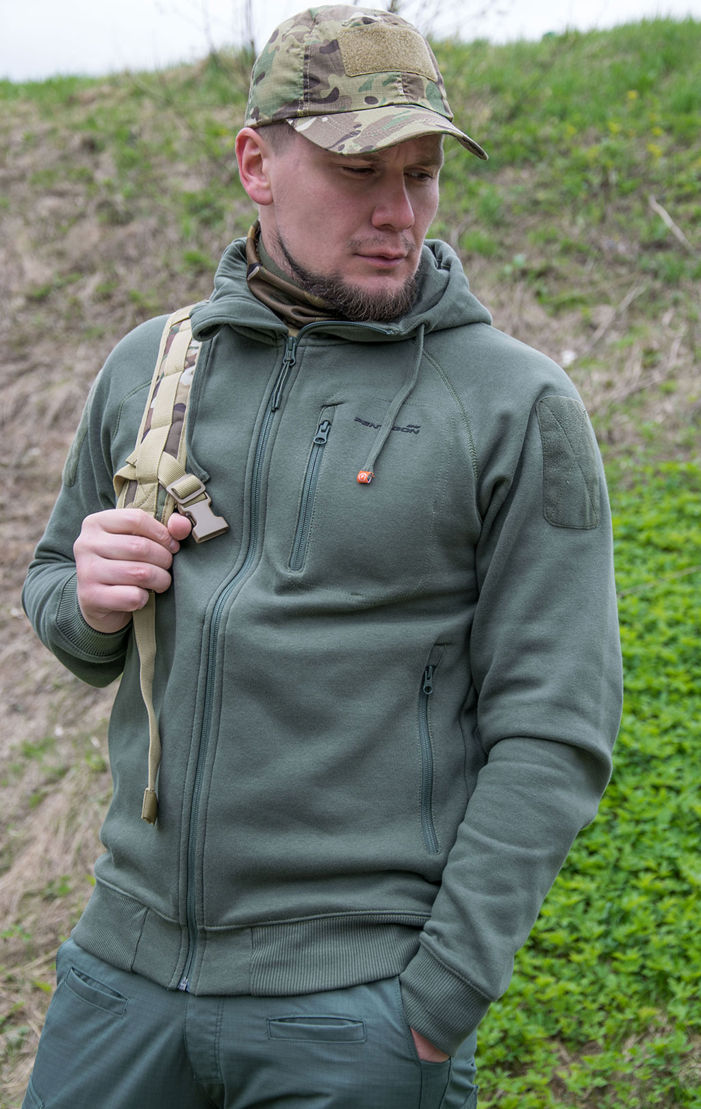 Толстовка тактическая Pentagon LEONIDAS 2.0 хлопок75%/полиэстер25% green 06cg 08016 
