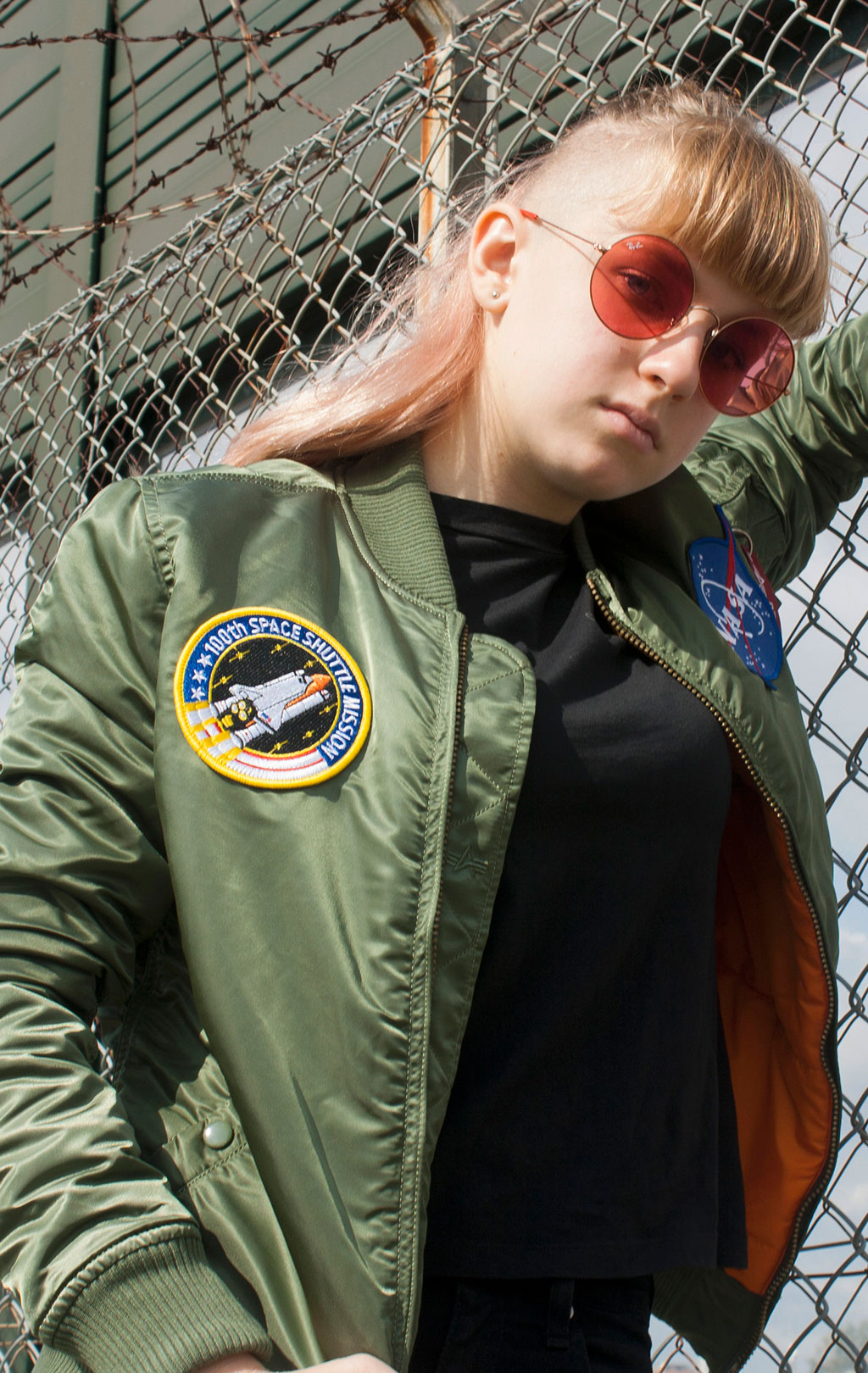 Green nasa bomber top jacket