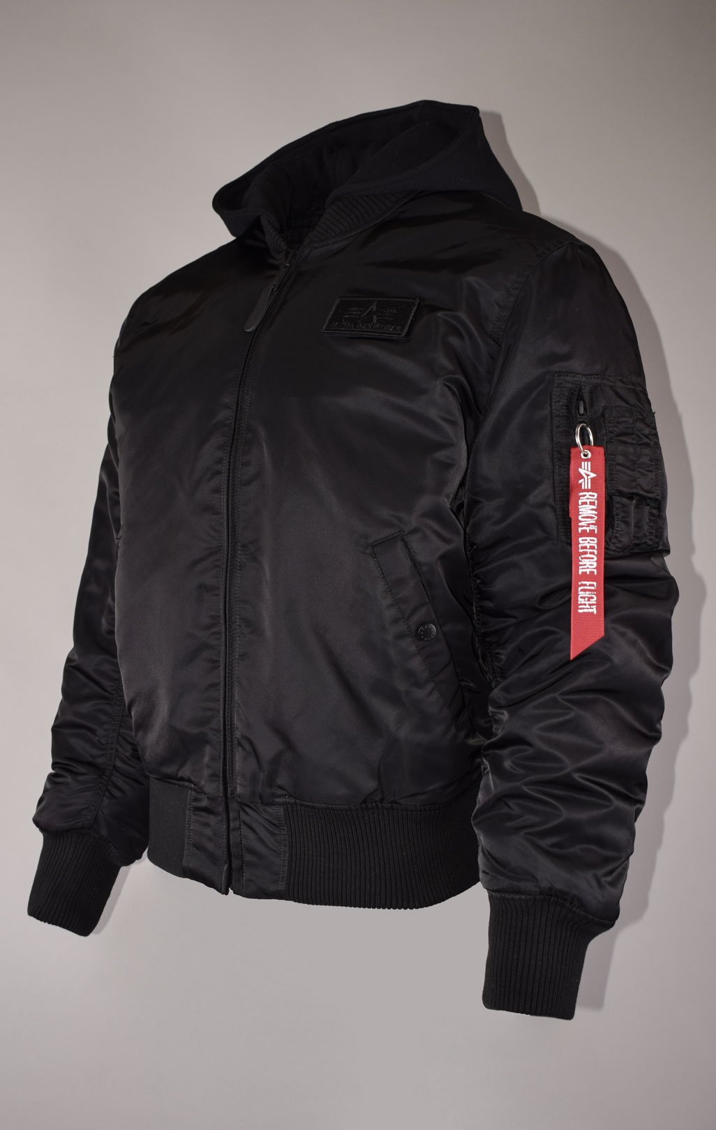 Бомбер ALPHA INDUSTRIES ZH BACK PRINT MA-1 black/reflective 