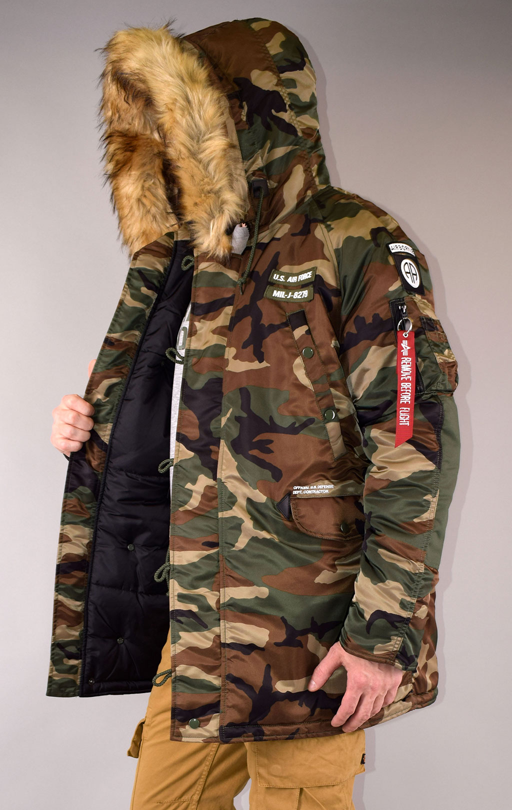 Аляска ALPHA INDUSTRIES AIRBORNE N-3B camo woodland 65 