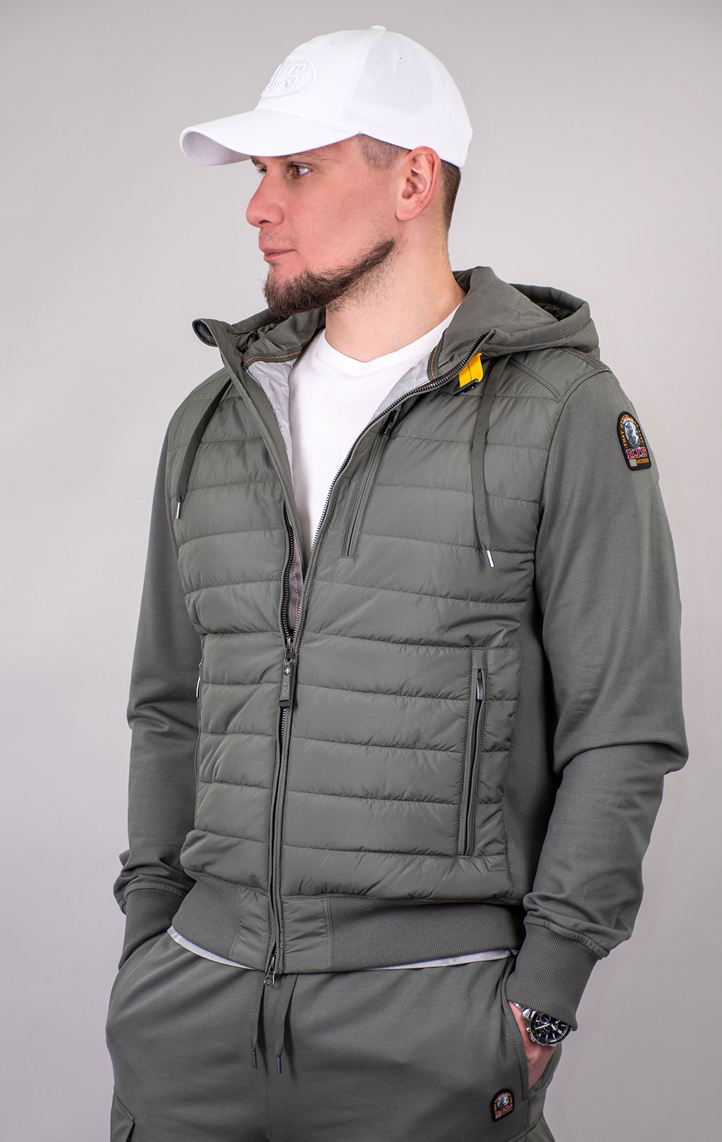 Толстовка комбинированная PARAJUMPERS IVOR SS 24 thyme 