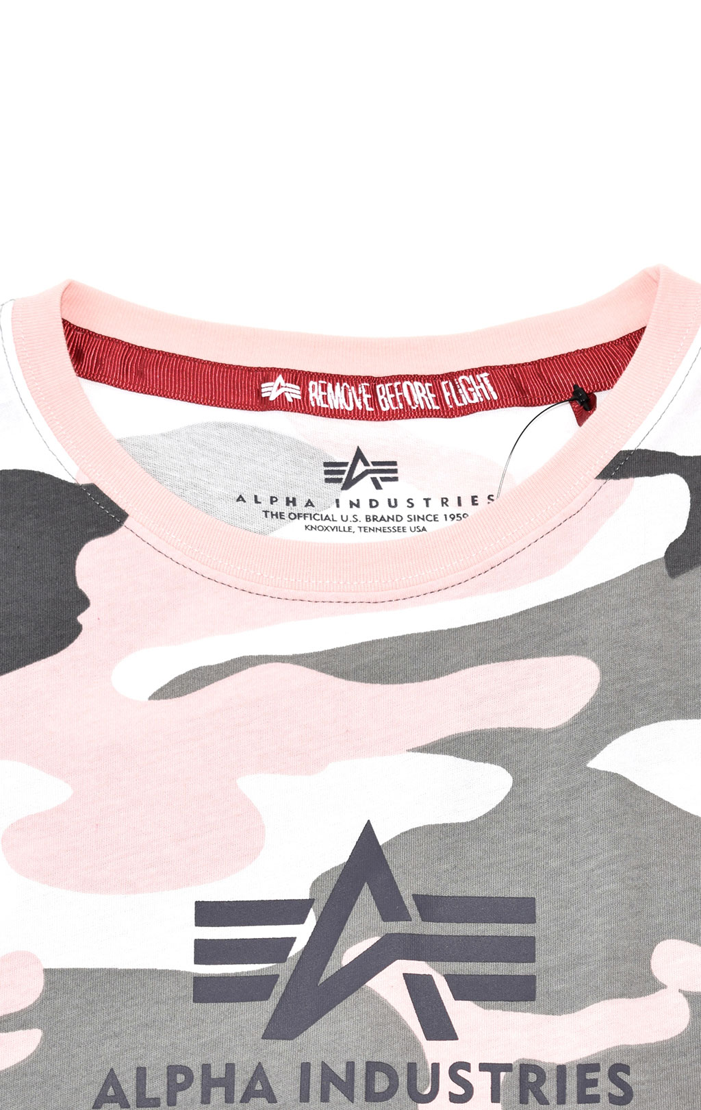 Женская футболка ALPHA INDUSTRIES NEW CAMO BASIC T grey pink camo 