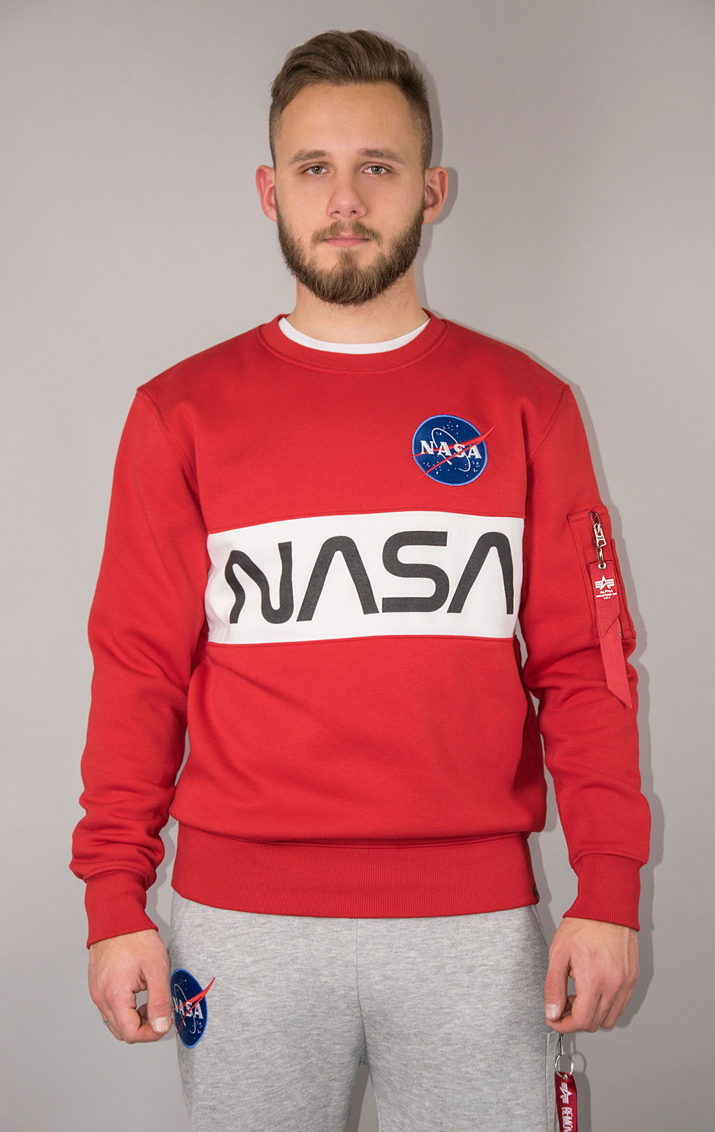 Свитшот ALPHA INDUSTRIES NASA Inlay speed red 