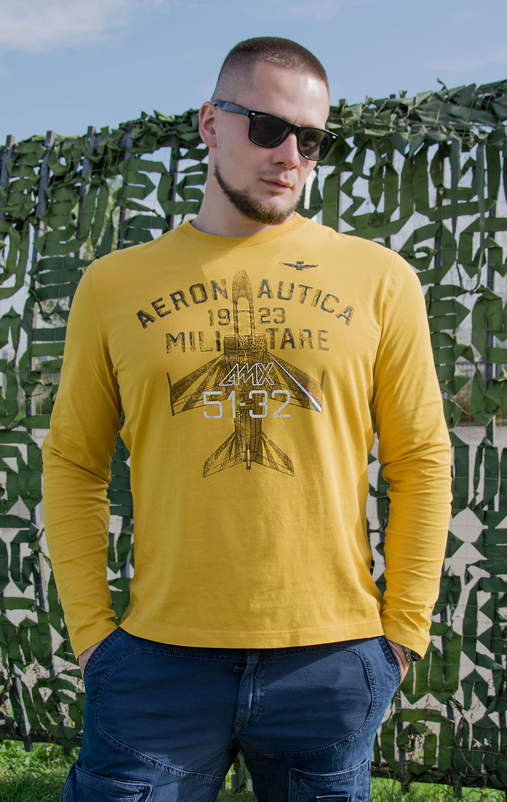 Лонгслив AERONAUTICA MILITARE FW 20/21/TR giallo (TS 1783) 