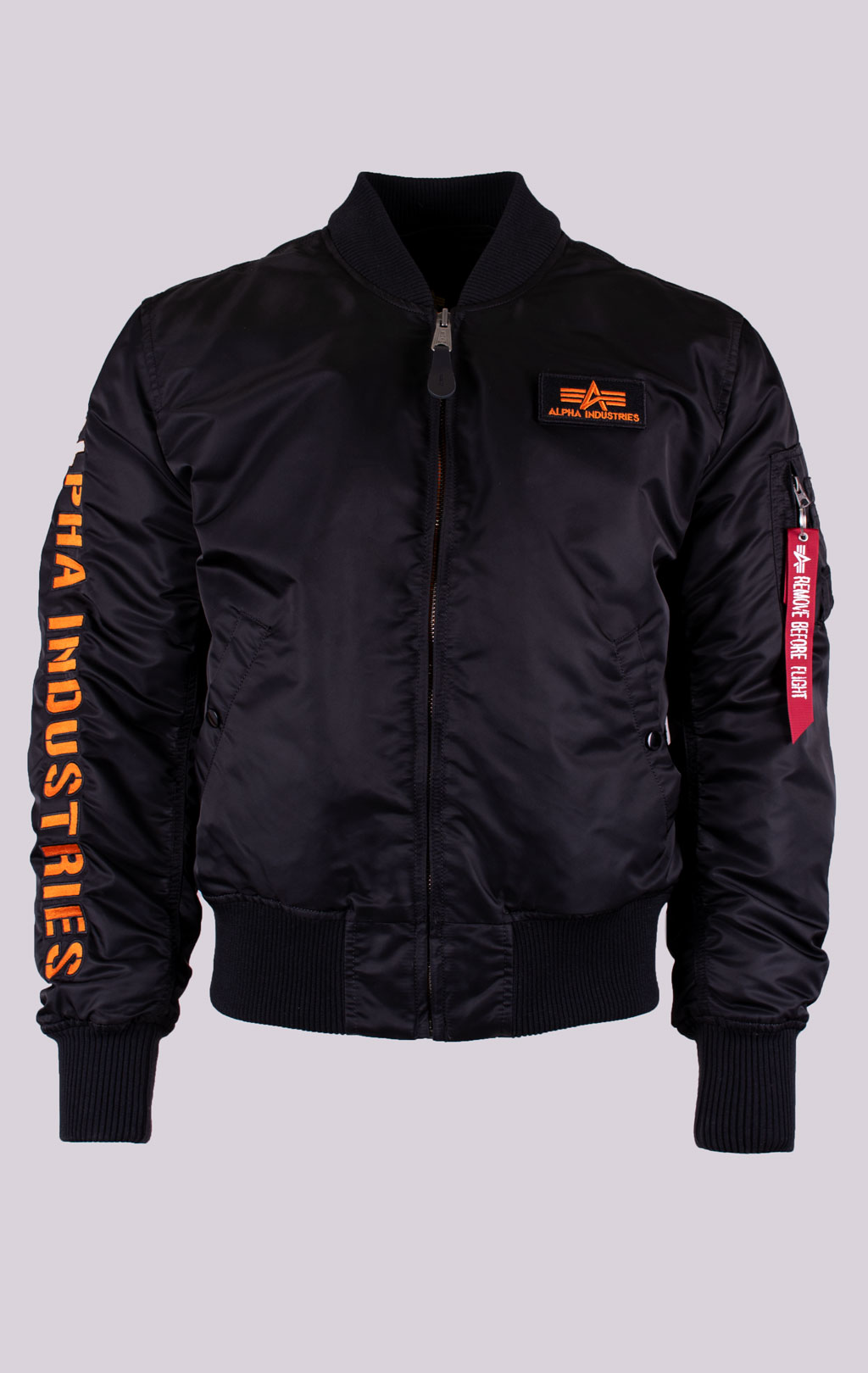 Куртка-бомбер лётная ALPHA INDUSTRIES MA-1 D-Tec SE black/orange 