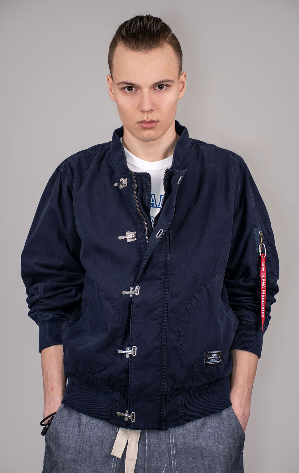 Ветровка ALPHA INDUSTRIES US NAVY DECK HOOKED MOD JACKET SS 24 m replica blue 