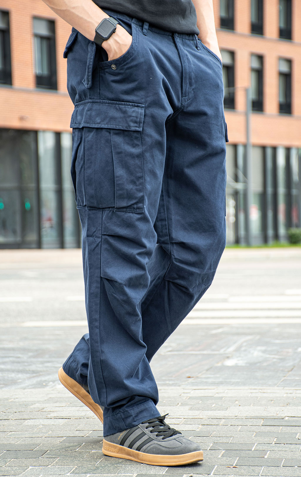 Брюки-карго парашюты ALPHA INDUSTRIES M-65 PANT плотные FW 24/25 replica blue 