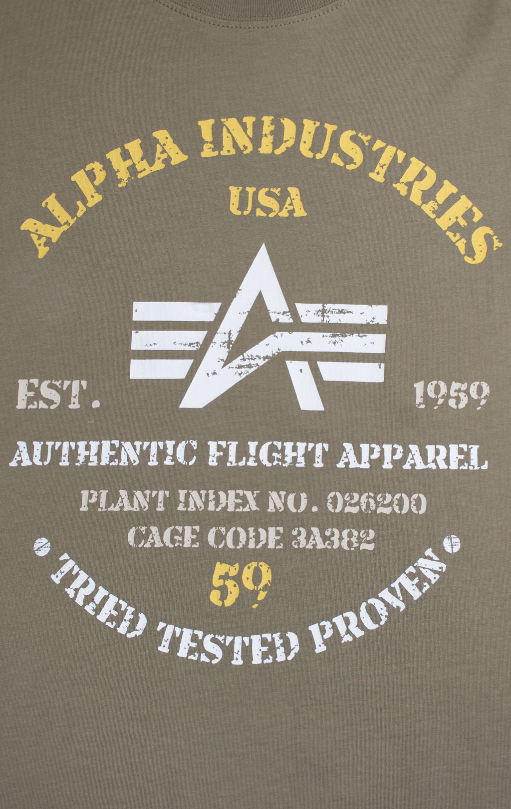 Футболка ALPHA INDUSTRIES AUTHENTIC PRINT olive 