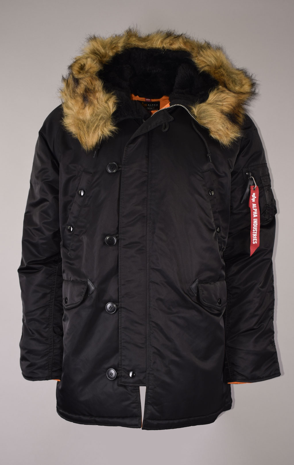 Аляска ALPHA INDUSTRIES SLIM FIT GEN-I big size N-3B black/orange 