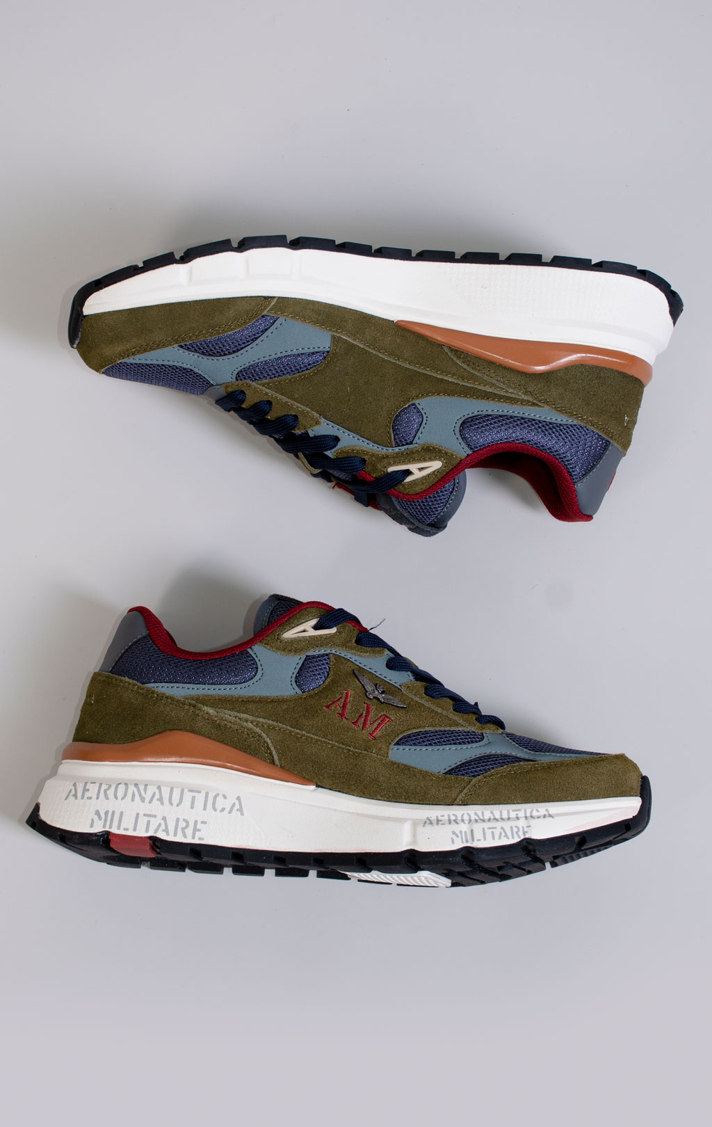 Кроссовки AERONAUTICA MILITARE (SC 0318) FW 25/26/CN verde militare/blue navy 