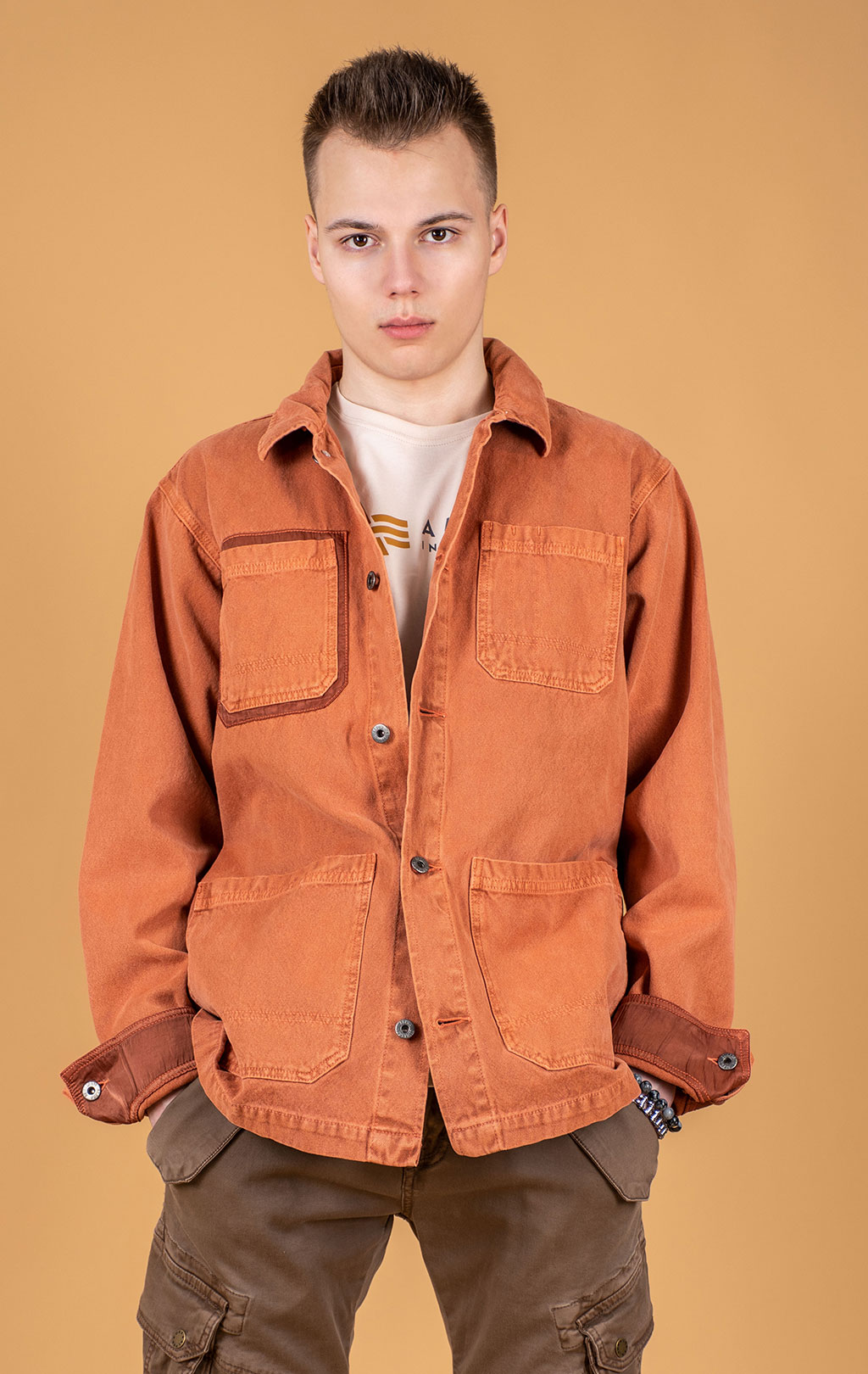 Ветровка ALPHA INDUSTRIES CTN CHORE COAT SS 25 m muted saffron 