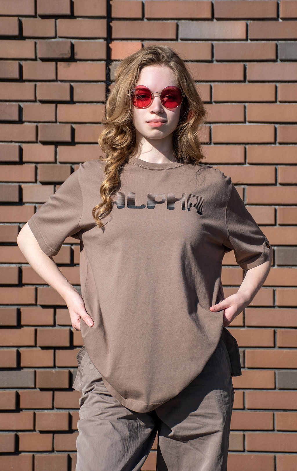 Футболка ALPHA INDUSTRIES ALPHA LOGOS TEE плотная FW 24/25 coyote brown 