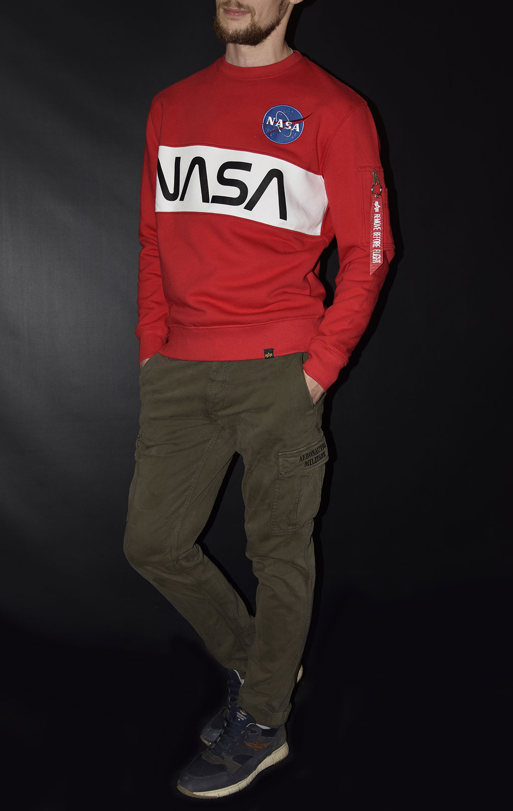 Свитшот ALPHA INDUSTRIES NASA Inlay speed red 