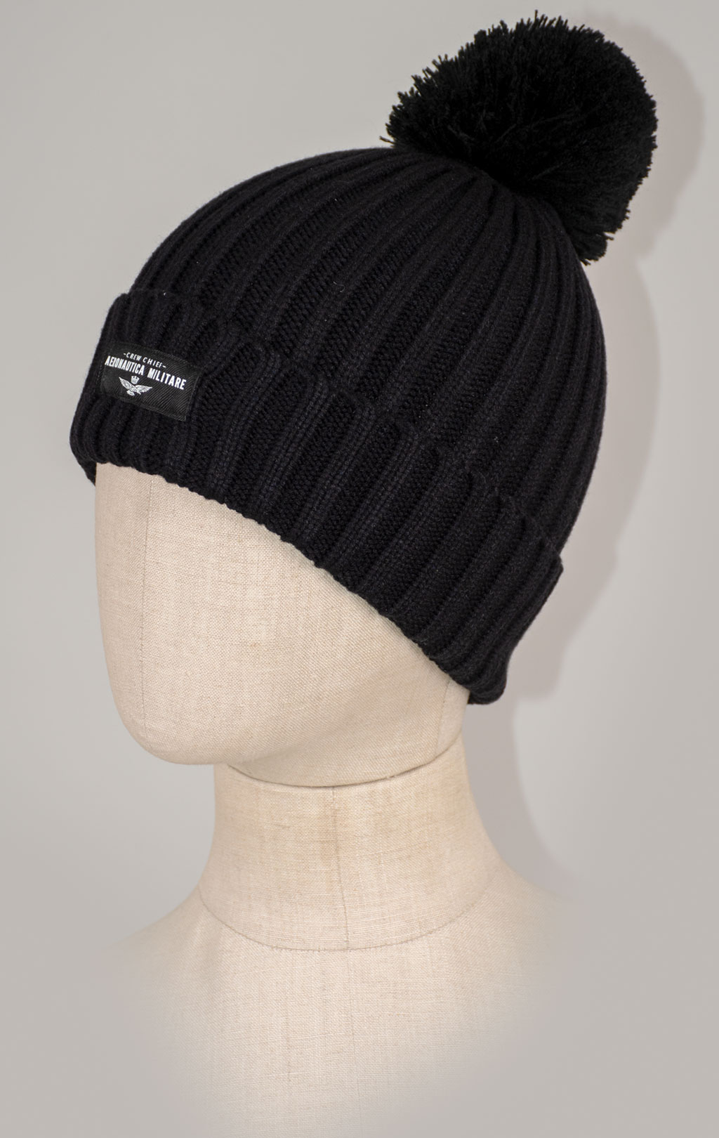 Шапка вязаная AERONAUTICA MILITARE FW 25/26/CN jet black (CU 0061) 