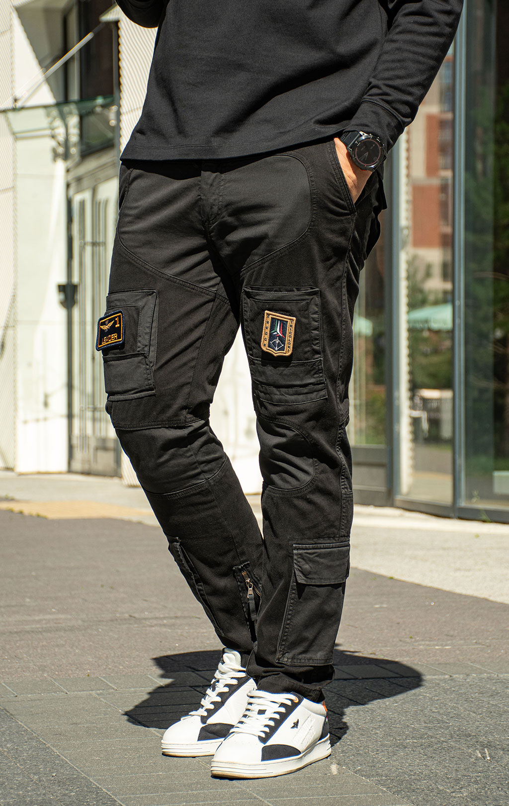 Брюки-карго AERONAUTICA MILITARE ANTI-G плотные FW 26/27/AL jet black (PA 1664) 