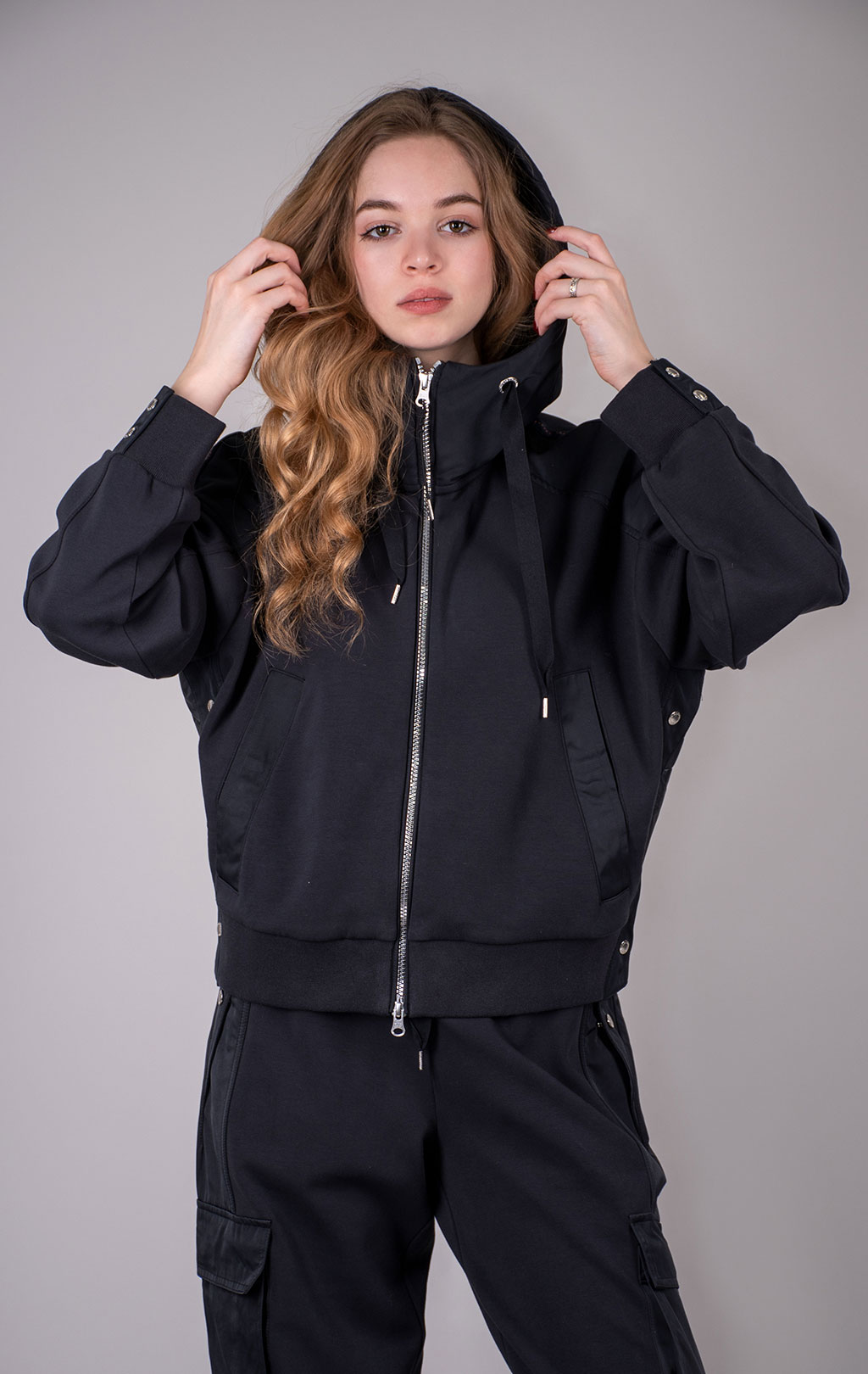 Женская толстовка с капюшоном PARAJUMPERS KINGA на молнии FW 24/25 pencil 