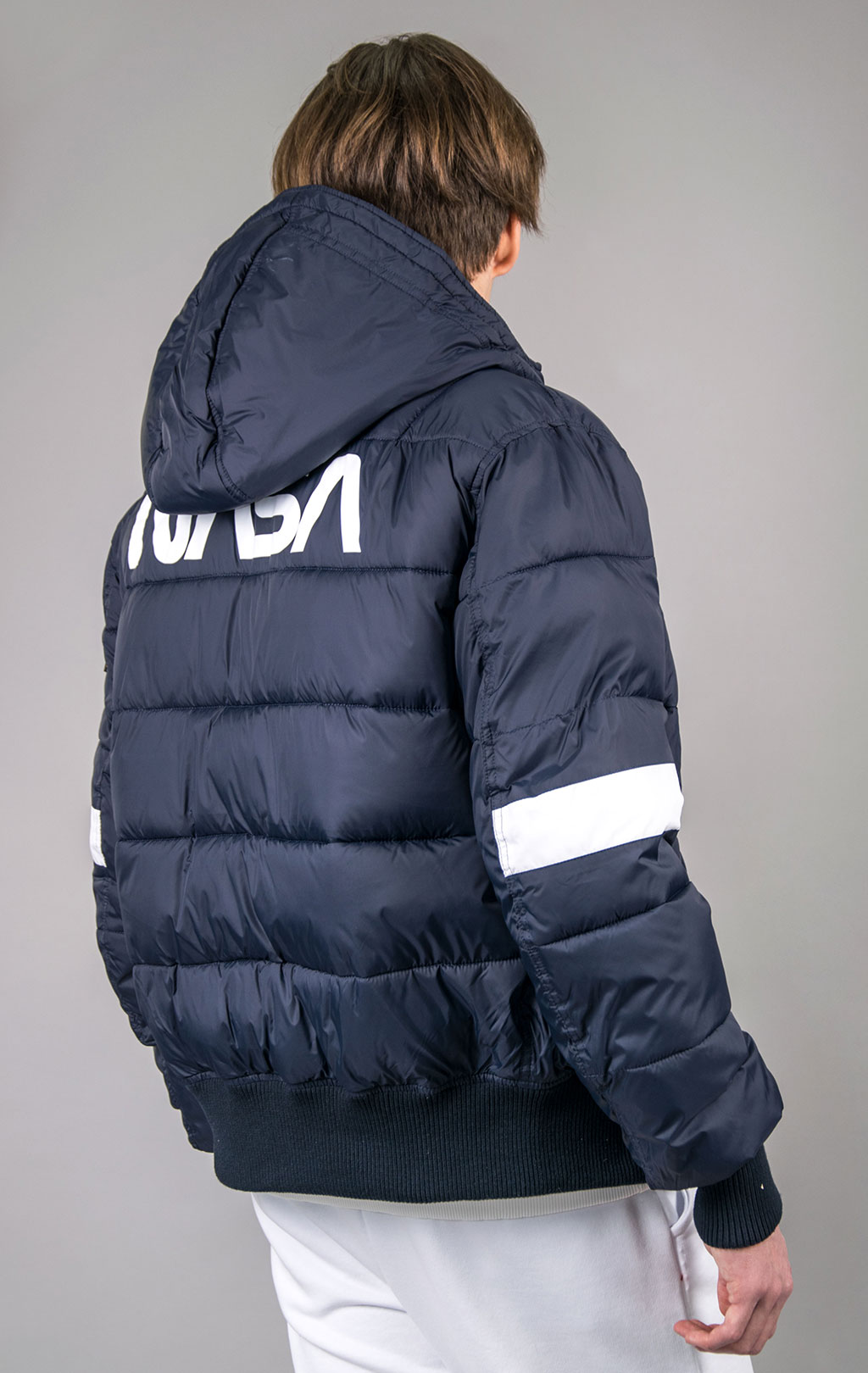 Куртка ALPHA INDUSTRIES HOODED PUFFER FD NASA rep. blue 