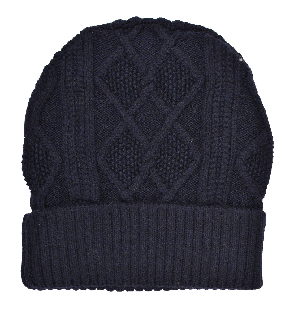 Шапочка вязан. PJS CABLE HAT navy melange 