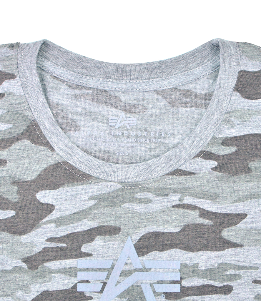 Женская футболка ALPHA INDUSTRIES BASIC T grey camo 