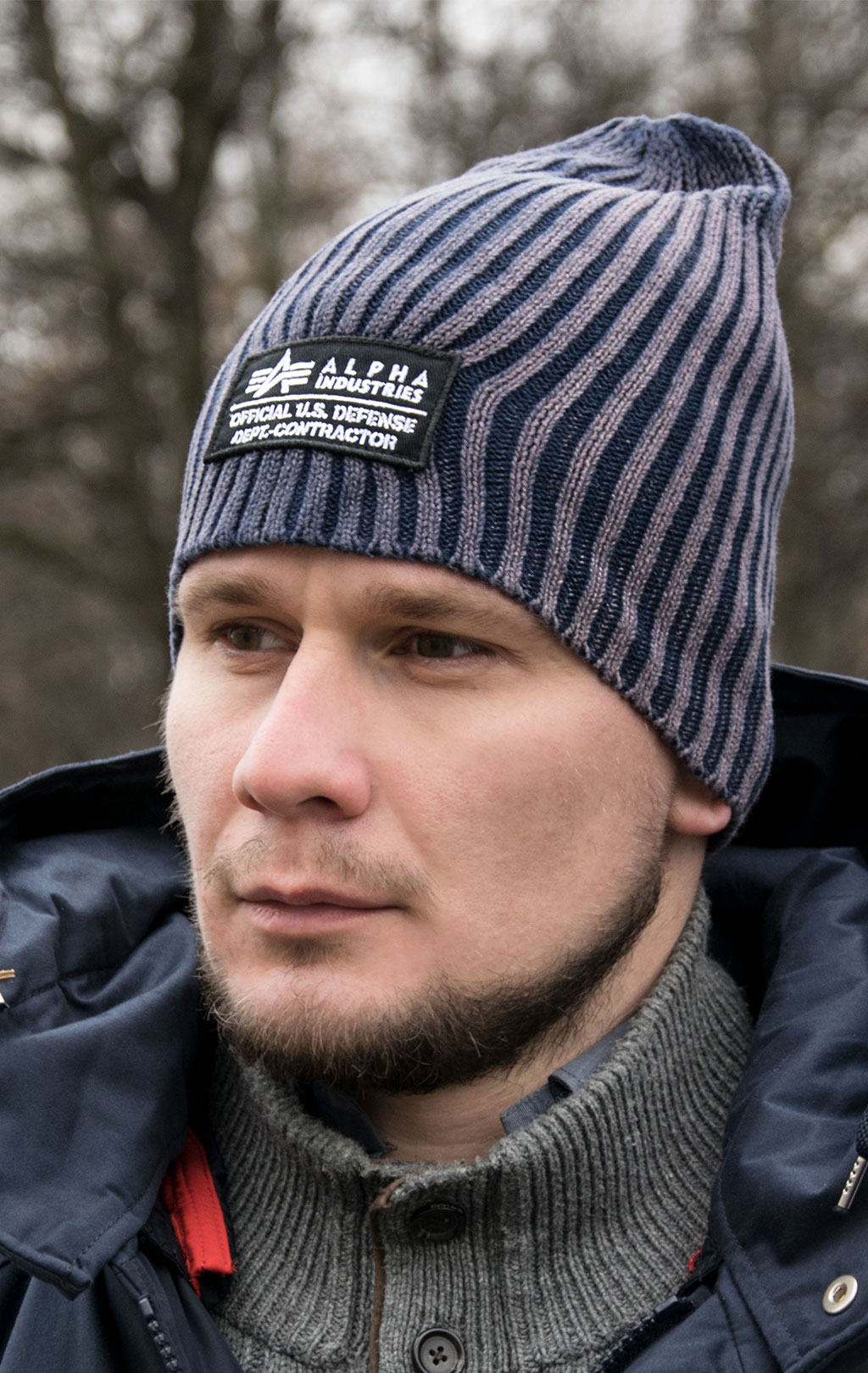 Шапка ALPHA INDUSTRIES HEAVY RIB BEANIE II rep. blue 