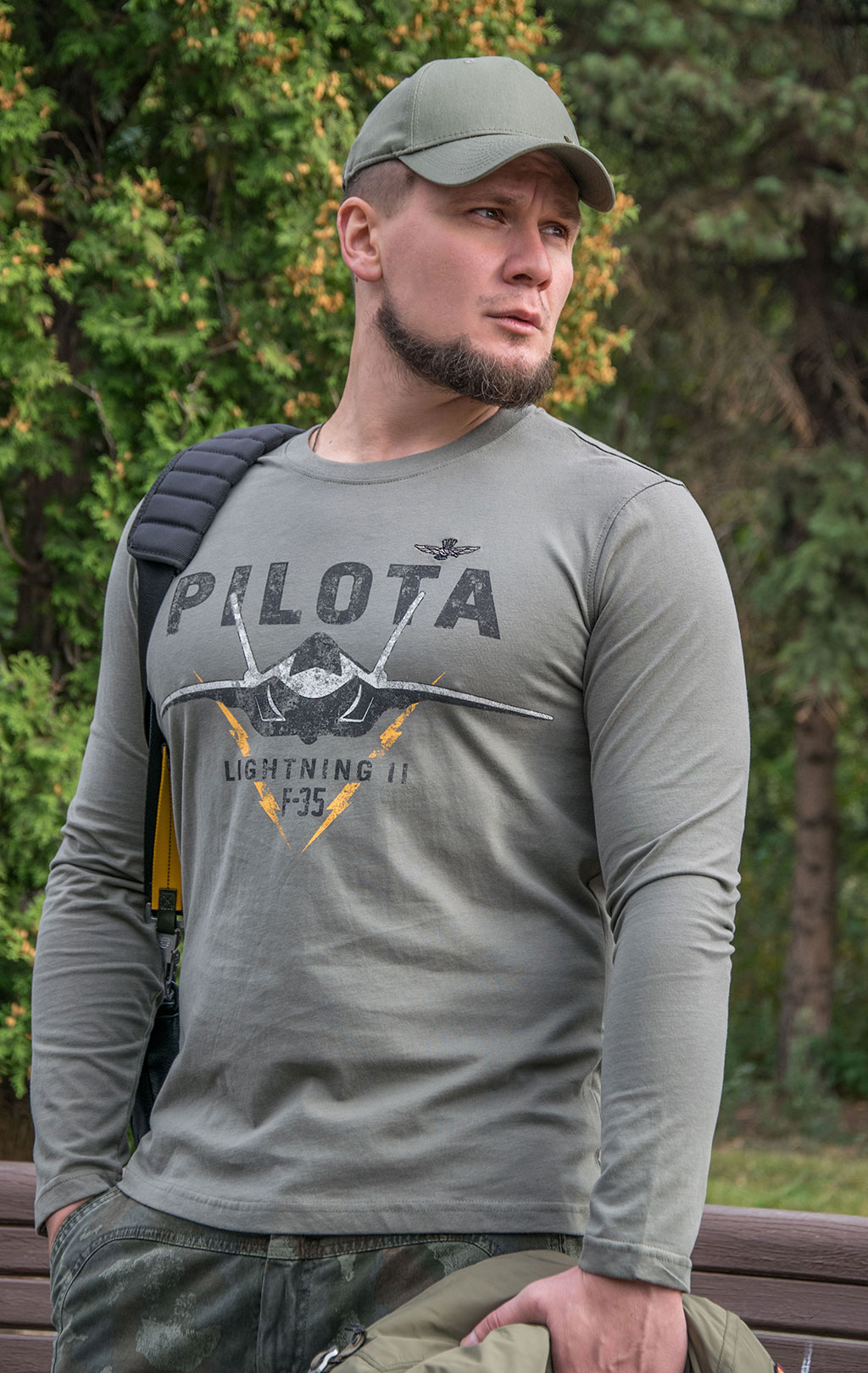 Лонгслив AERONAUTICA MILITARE FW 22/23/BD verde militare (TS 2008) 