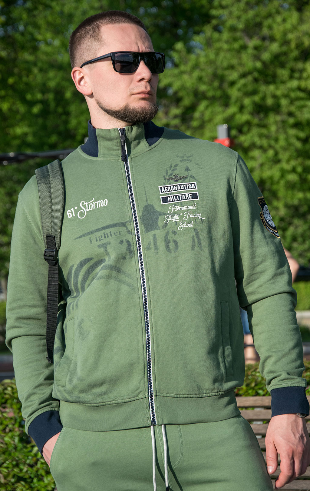 Олимпийка AERONAUTICA MILITARE SS 23/TR verde militare (FE 1748) 