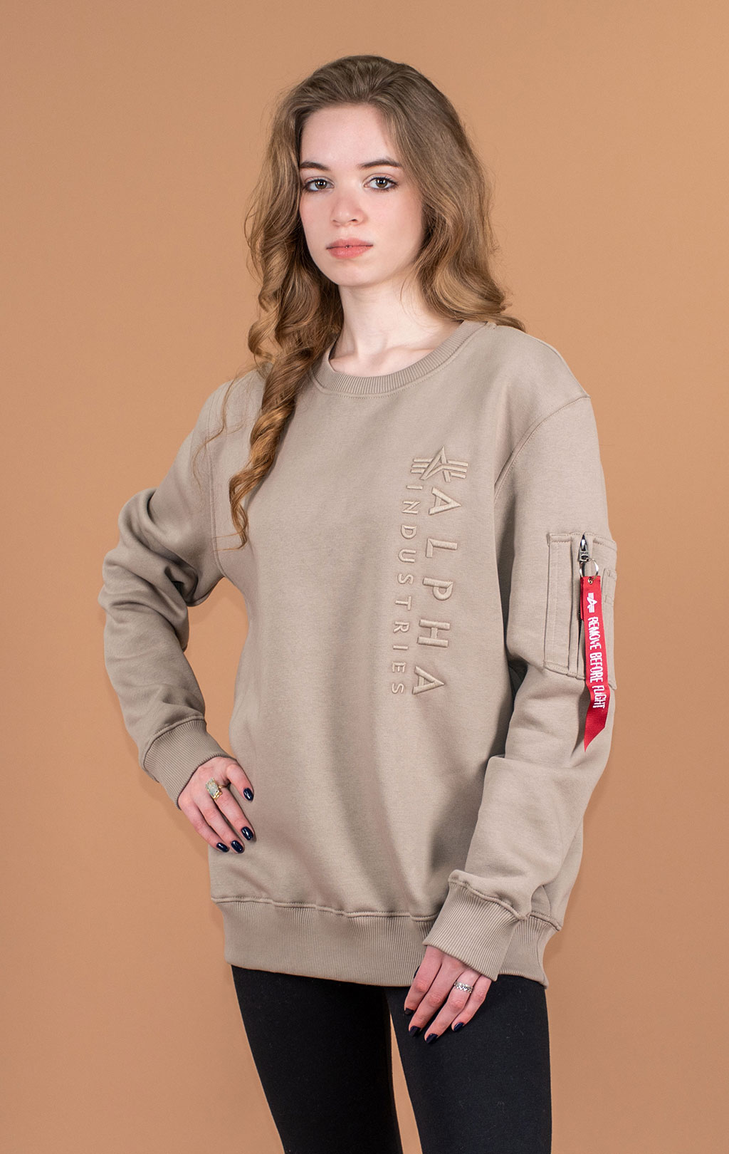 Свитшот ALPHA INDUSTRIES EMB SWEATER vintage sand 
