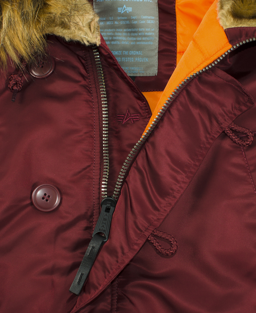 Женская аляска ALPHA INDUSTRIES VF 59 N-3B burgundy 