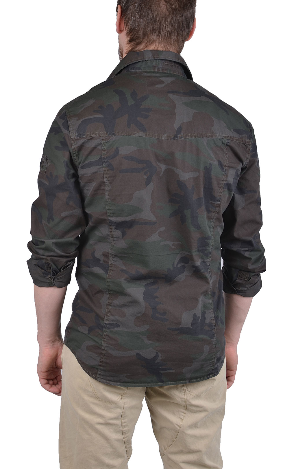 Рубашка BRANDIT Shirt Slim camo woodland 