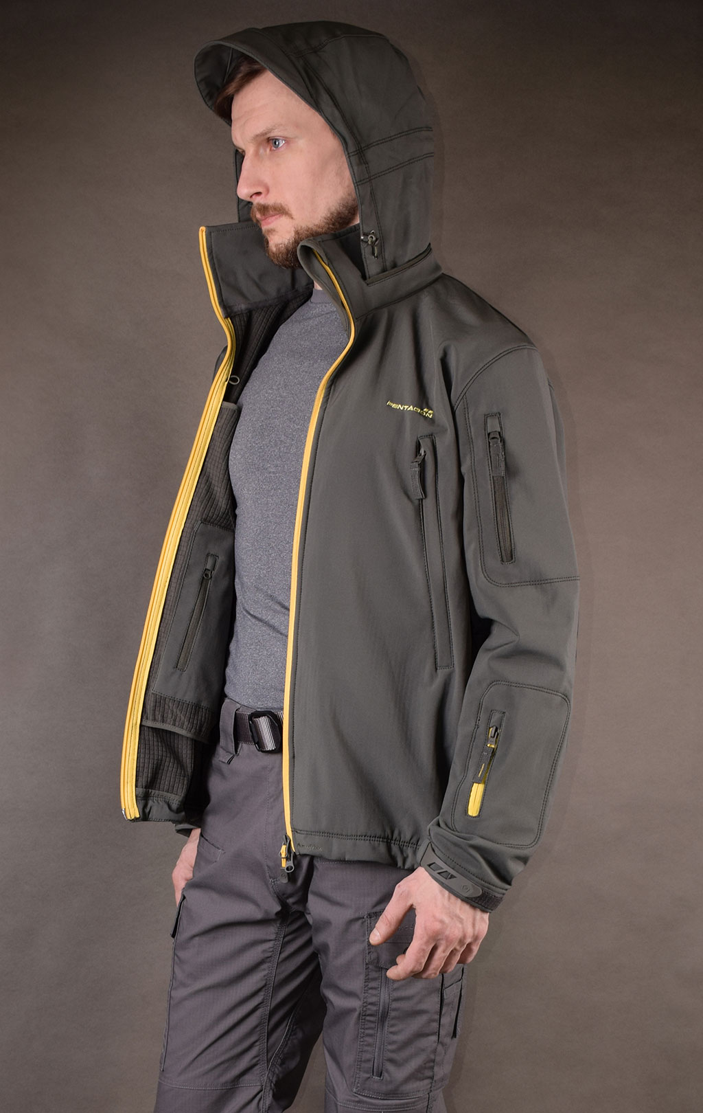 Куртка тактическая softshell Pentagon мембрана ARTAXES ESCAPE Soft Shell grindle grey 08035 