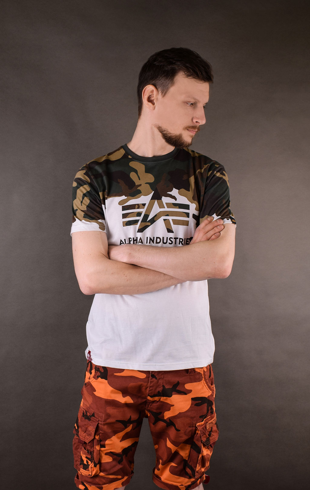 Футболка ALPHA INDUSTRIES LOST CAMO T camo woodland 