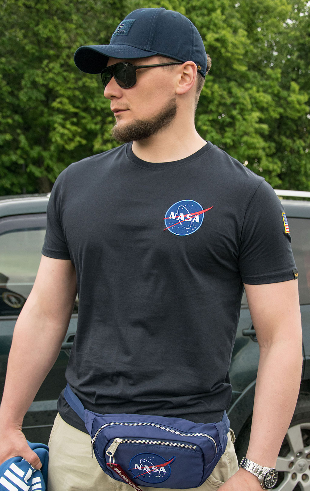 Футболка ALPHA INDUSTRIES NASA SPACE SHUTTLE T rep. blue 