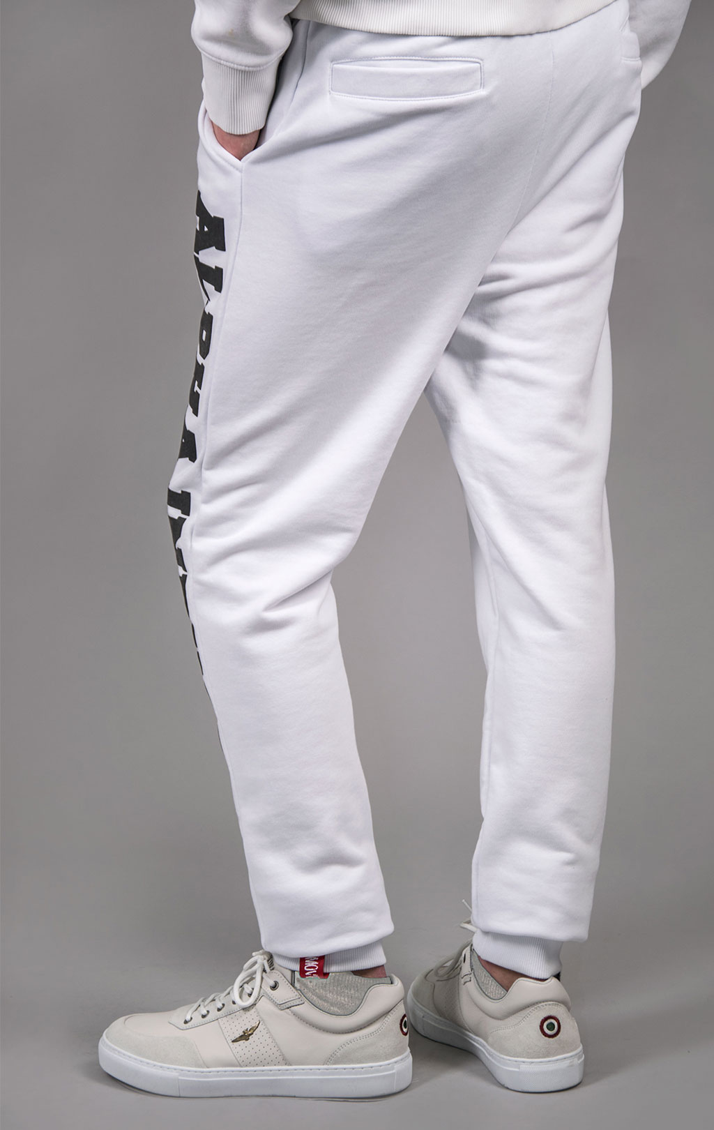 Брюки спортивные джоггеры ALPHA INDUSTRIES BIG LETTERS JOGGER white 