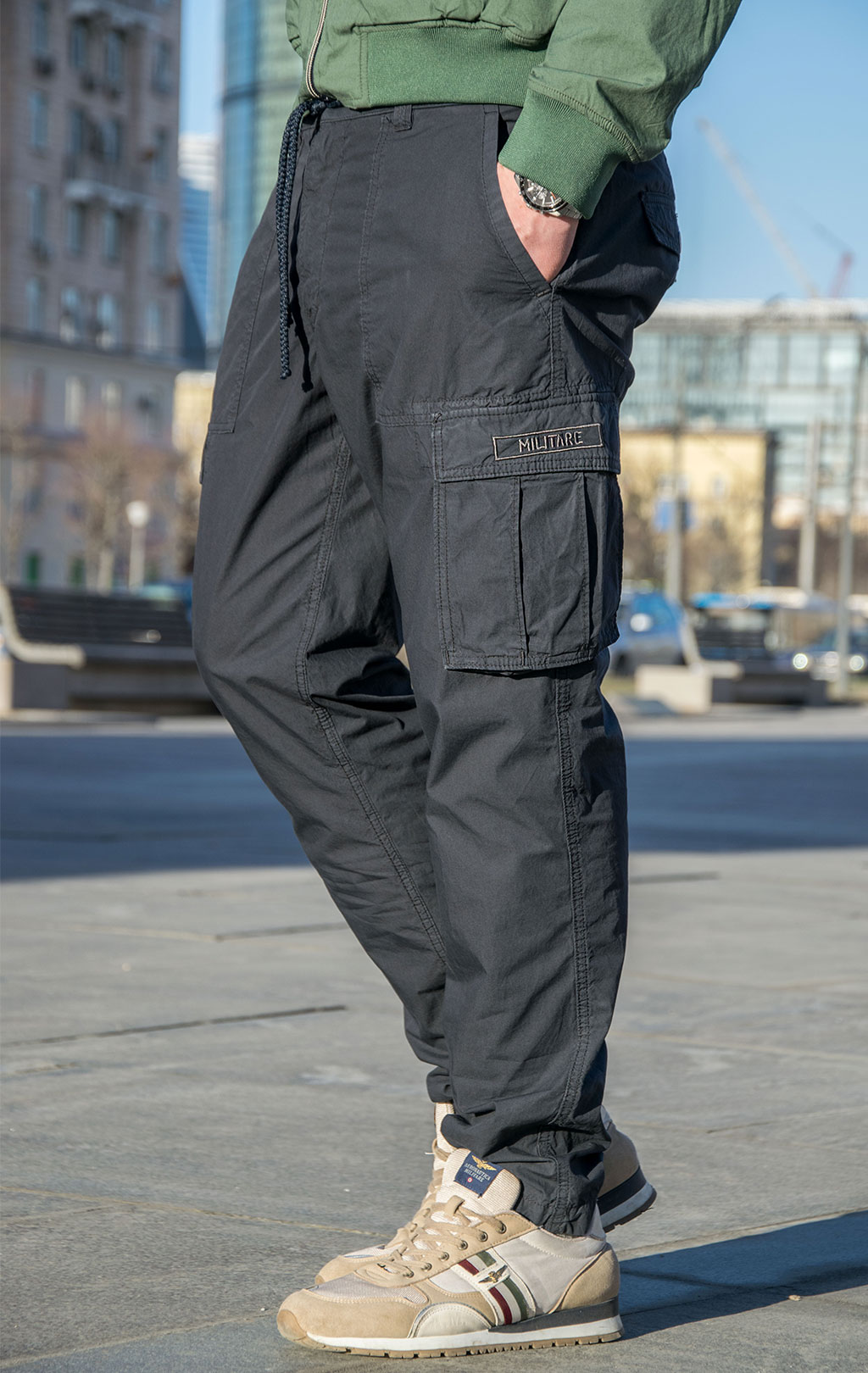 Брюки-карго AERONAUTICA MILITARE big size SS 23/AL blue black (PA 1515) 