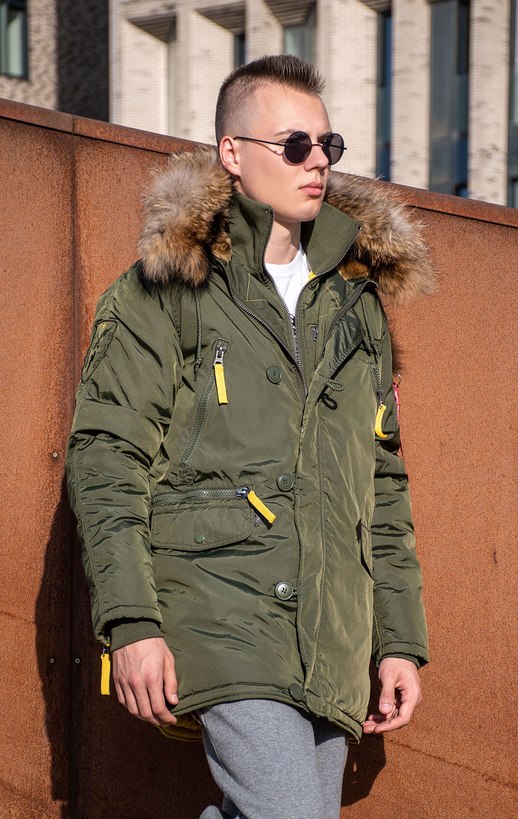 Аляска ALPHA INDUSTRIES PPS N-3B натур. мех dark green 