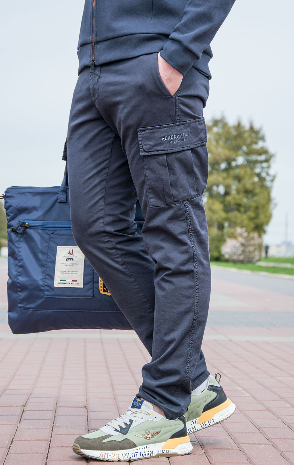 Брюки-карго AERONAUTICA MILITARE big size SS 22/AL dark navy (PA 1477) 