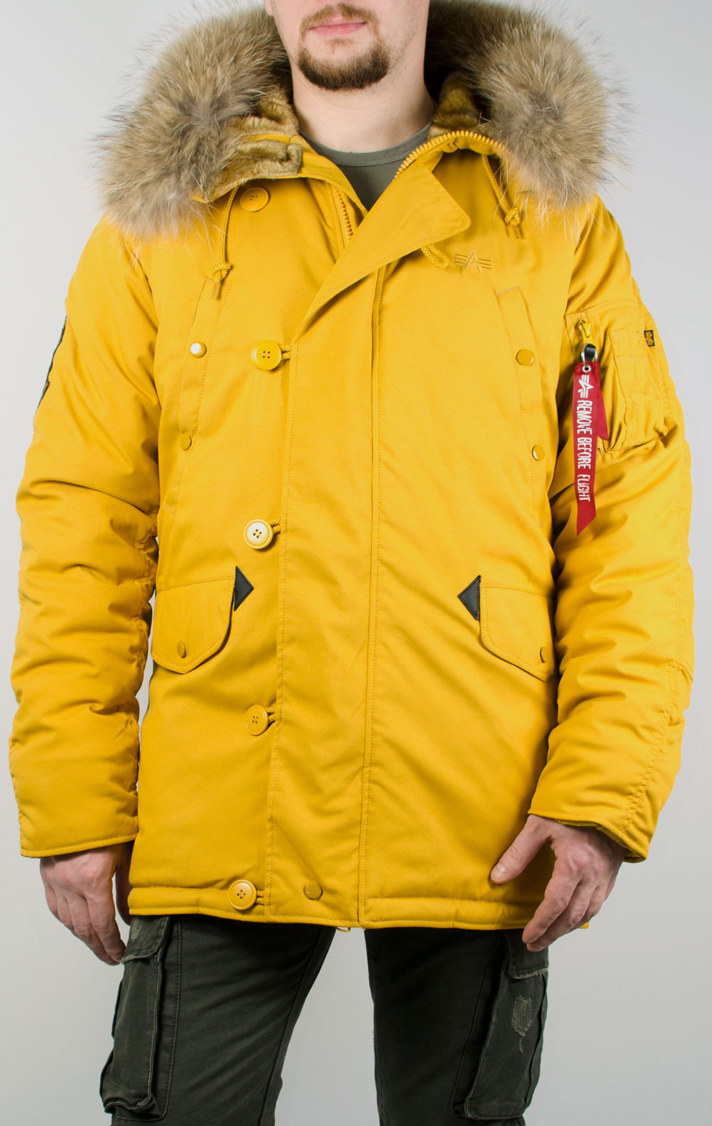 Аляска ALPHA INDUSTRIES EXPLORER натур. мех mustard 