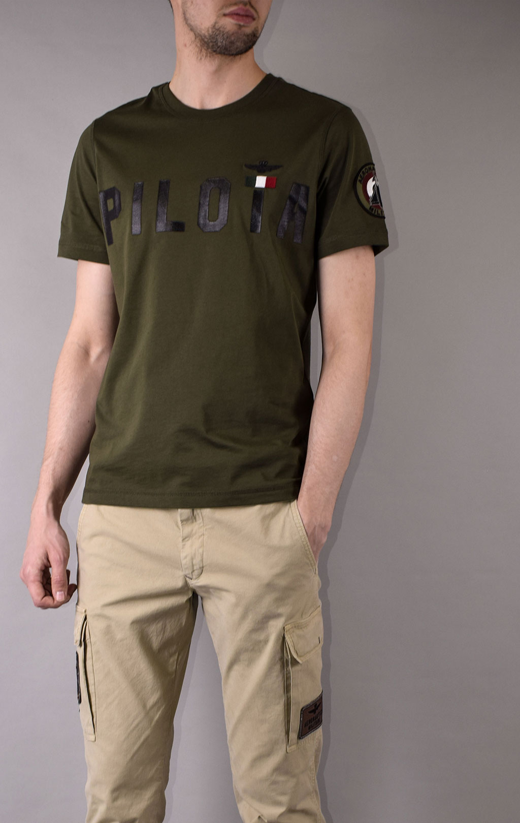 Футболка AERONAUTICA MILITARE SS 21/TR verde scuro (TS 1851) 