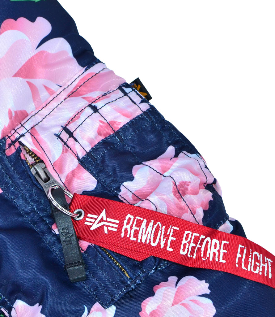 Женский бомбер ALPHA INDUSTRIES VF FLOWERPRINT MA-1 rep. blue 