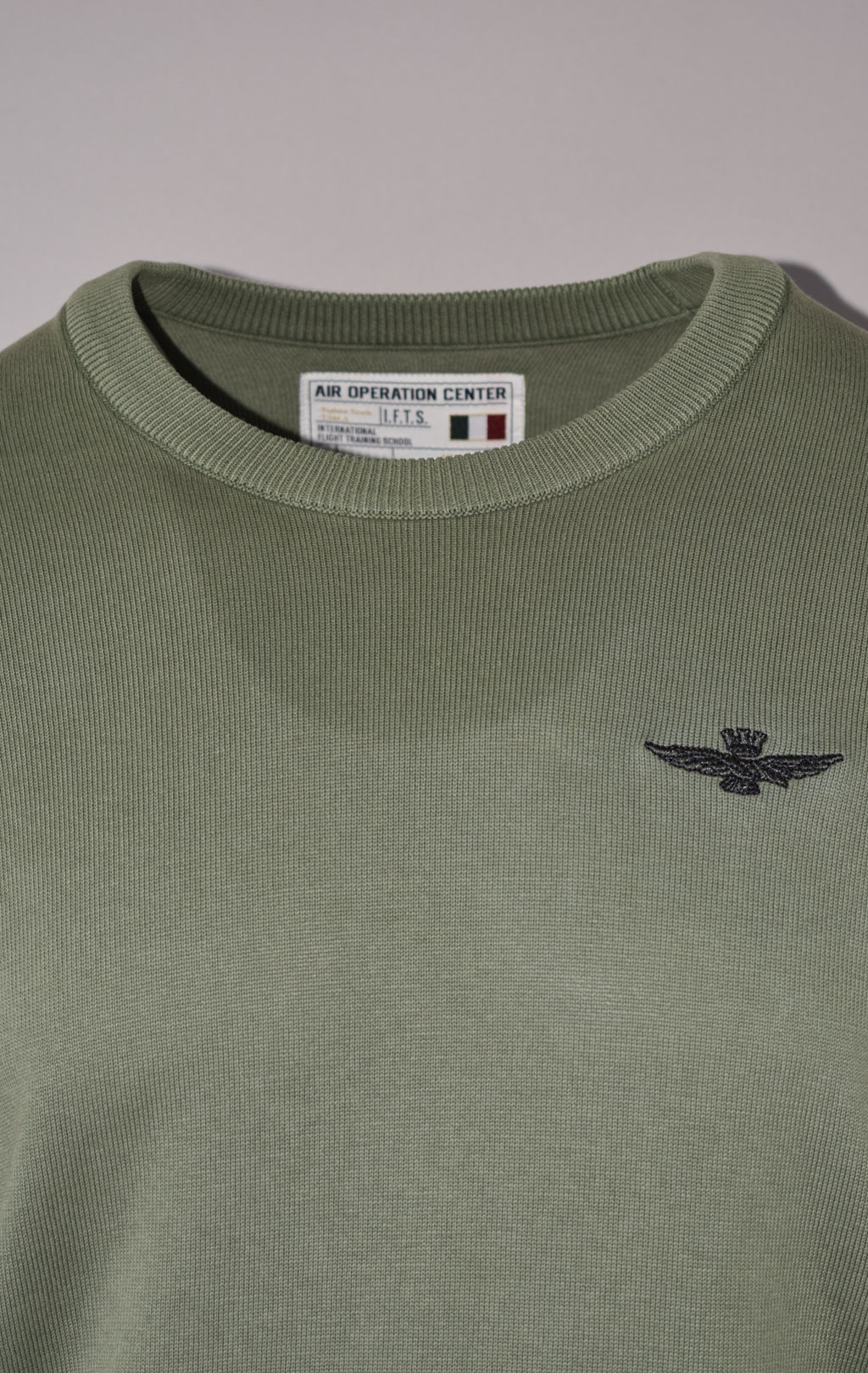 Свитер AERONAUTICA MILITARE SS 23/IN verde militare (MA 1424) 